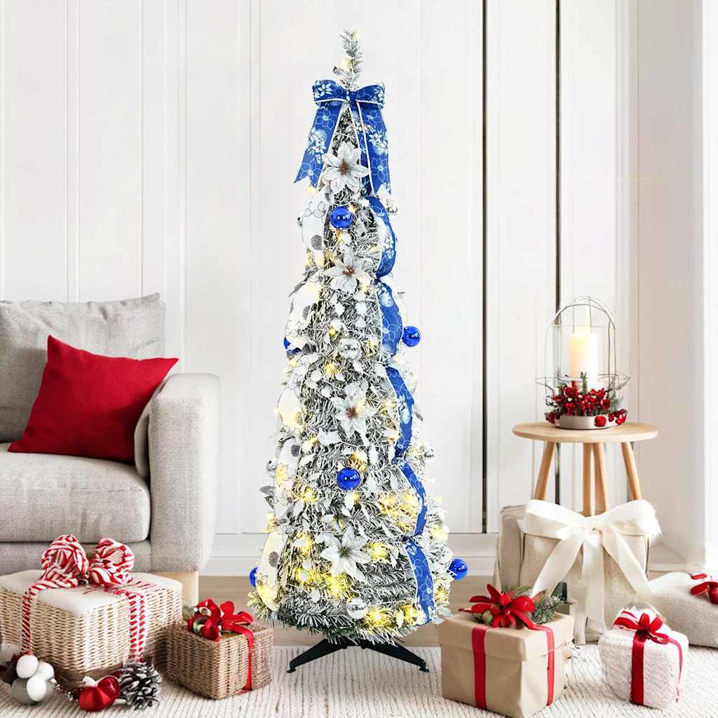 Mű karácsonyfa 100 LED-del állvánnyal Zöld 150 cm PVC