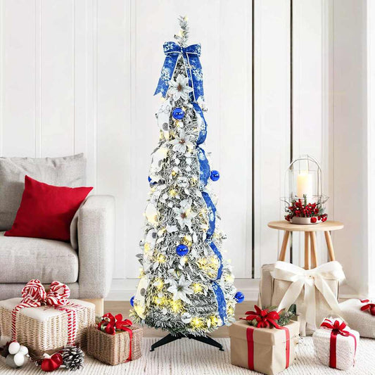 Mű karácsonyfa 100 LED-del állvánnyal Zöld 150 cm PVC