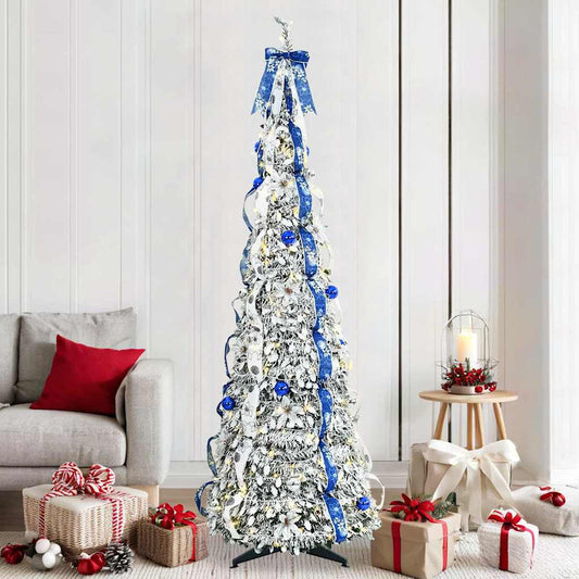 Mű karácsonyfa 200 LED-del állvánnyal Zöld 210 cm PVC