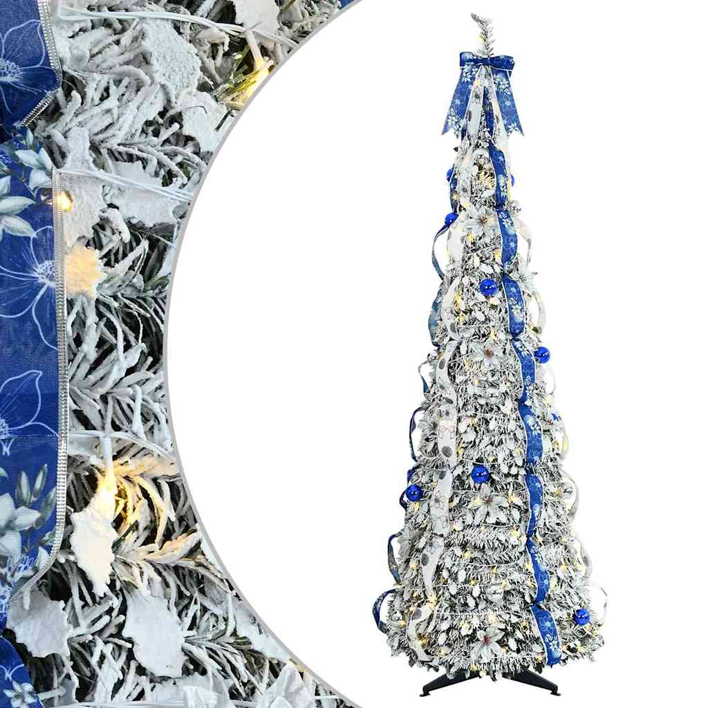 Mű karácsonyfa 200 LED-del állvánnyal Zöld 210 cm PVC
