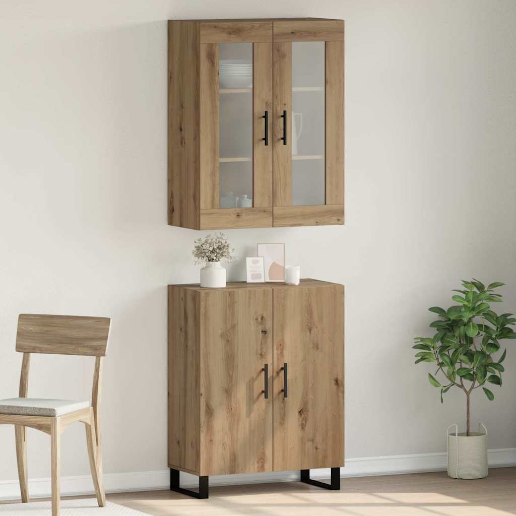 Magasfiú 2 db kézműves tölgy 69,5 x 34 x 180 cm Szerelt Fa