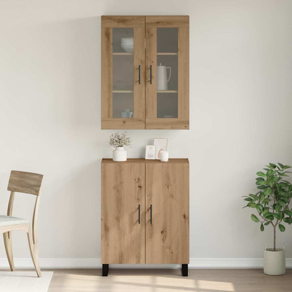 Magasfiú 2 db kézműves tölgy 69,5 x 34 x 180 cm Szerelt Fa