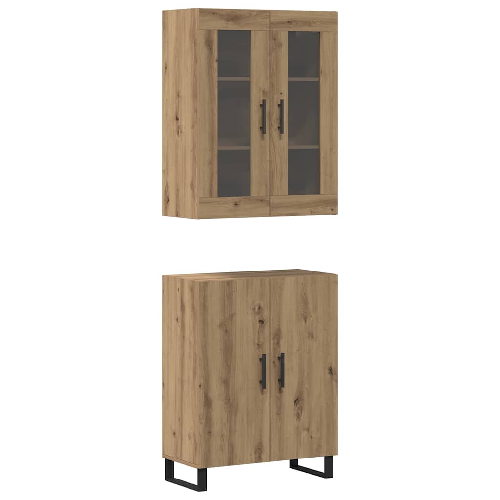 Magasfiú 2 db kézműves tölgy 69,5 x 34 x 180 cm Szerelt Fa