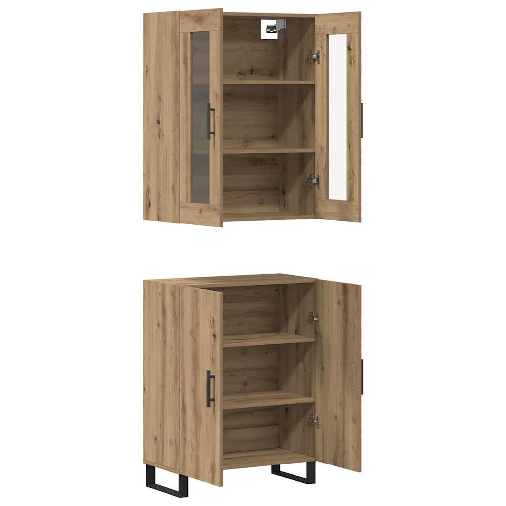 Magasfiú 2 db kézműves tölgy 69,5 x 34 x 180 cm Szerelt Fa
