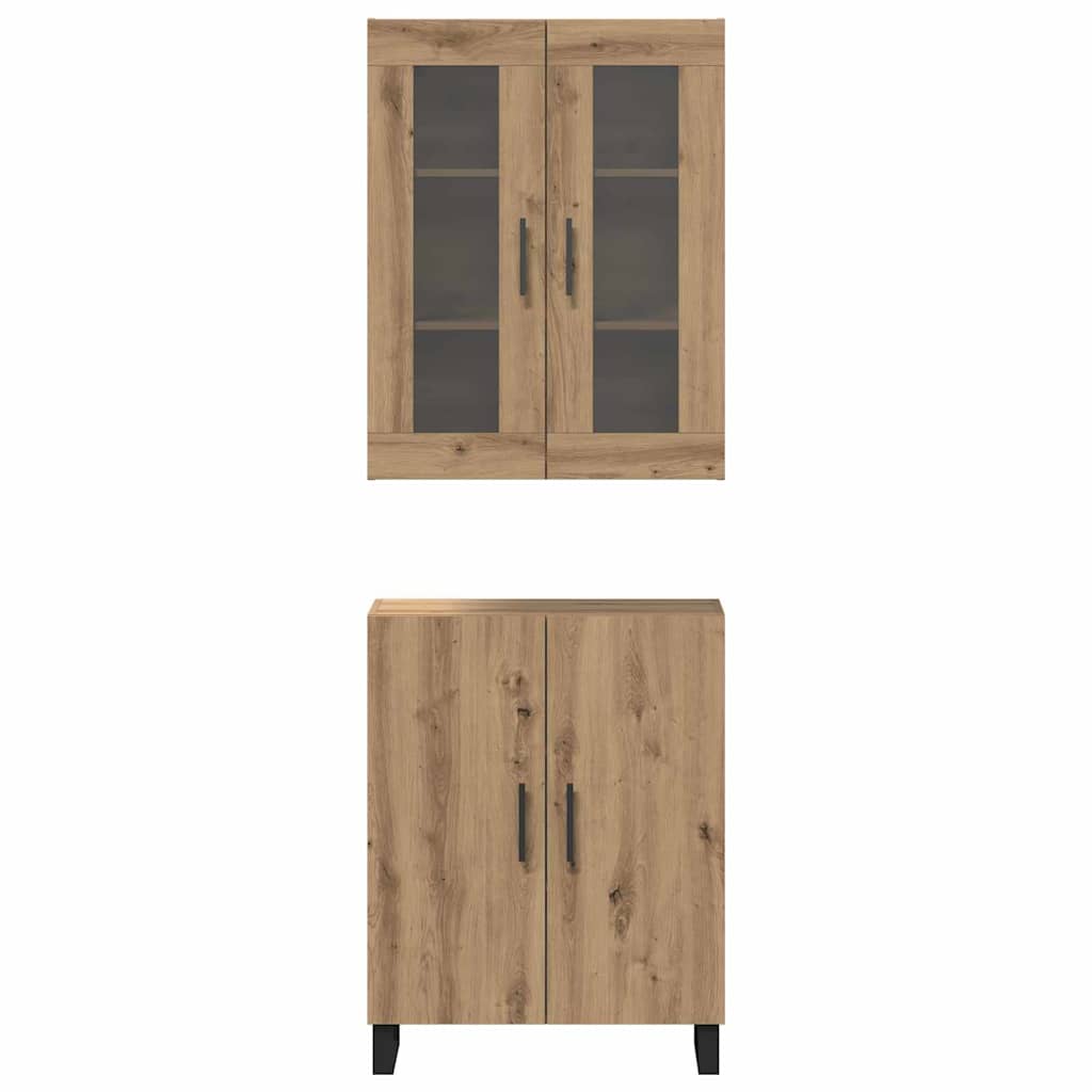 Magasfiú 2 db kézműves tölgy 69,5 x 34 x 180 cm Szerelt Fa
