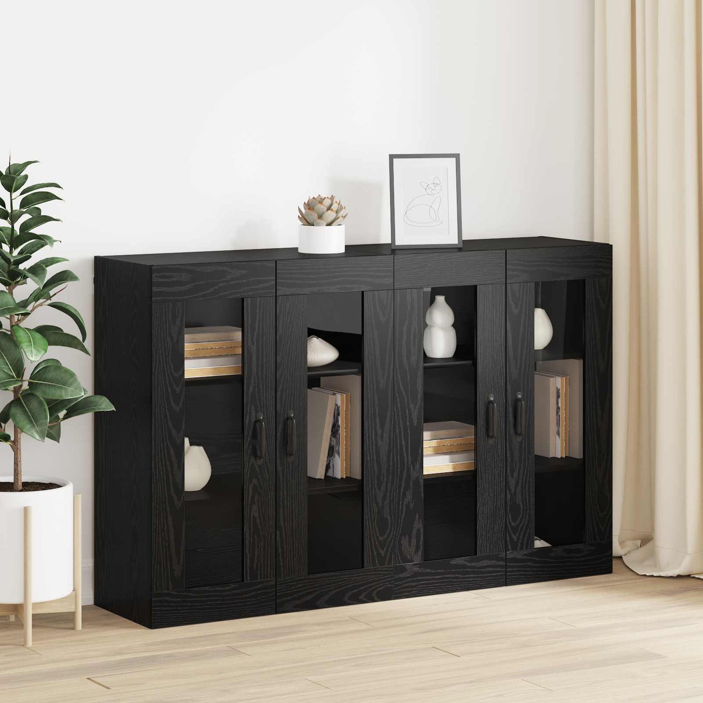 Fali Szekrények 2 db Musta tammi 69,5 x 34 x 90 cm Szerelt Fa