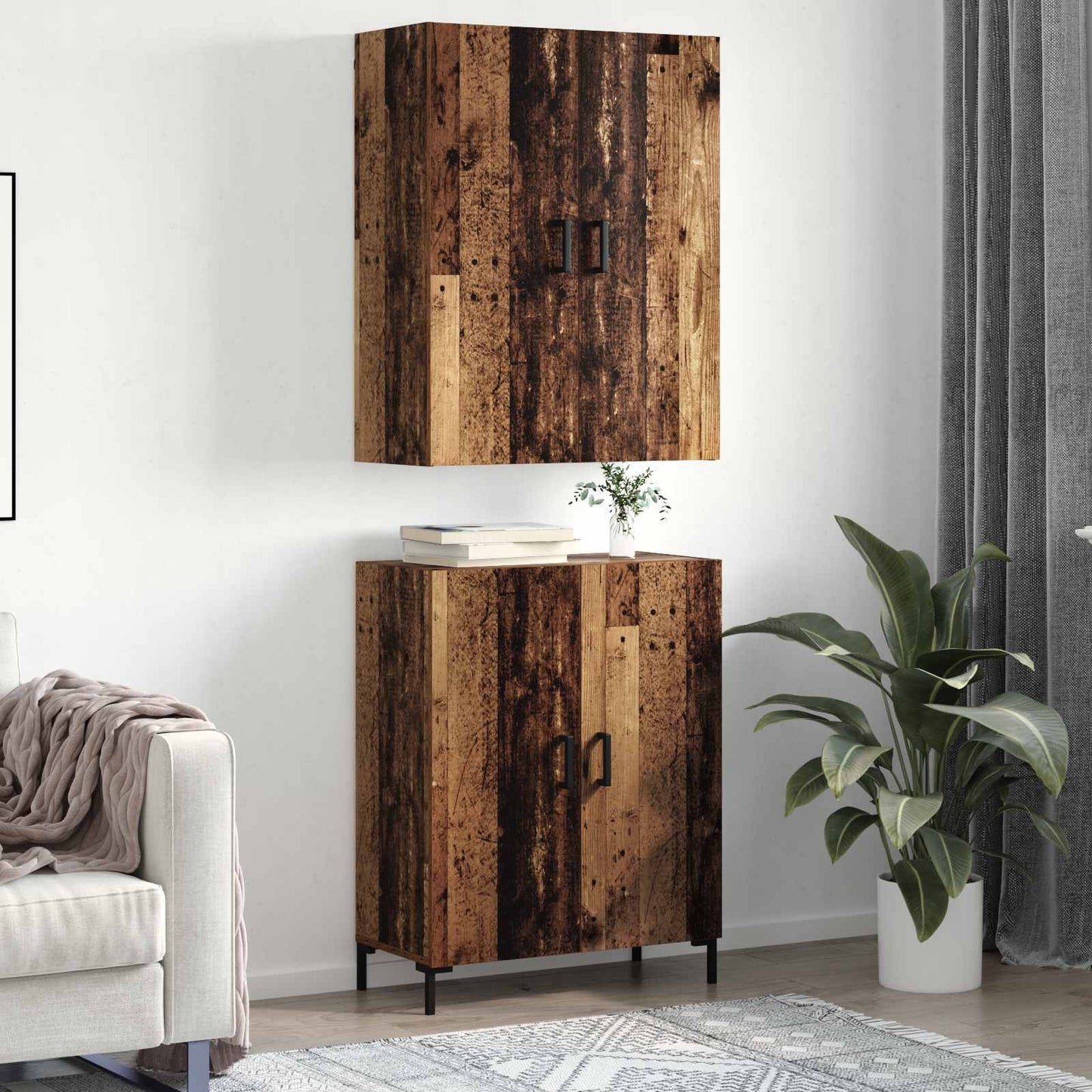 Magasfiú Régi fa 69,5 x 34 x 180 cm Szerelt Fa