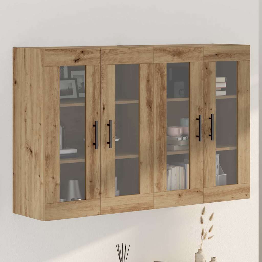 Fali Szekrények 2 db Artisan tölgy és Fekete 69,5 x 34 x 90 cm