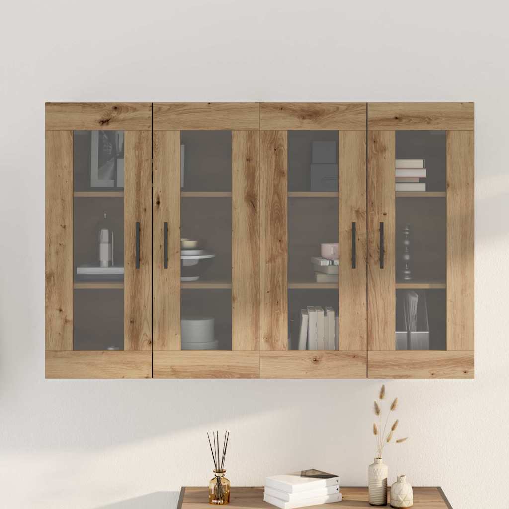 Fali Szekrények 2 db Artisan tölgy és Fekete 69,5 x 34 x 90 cm