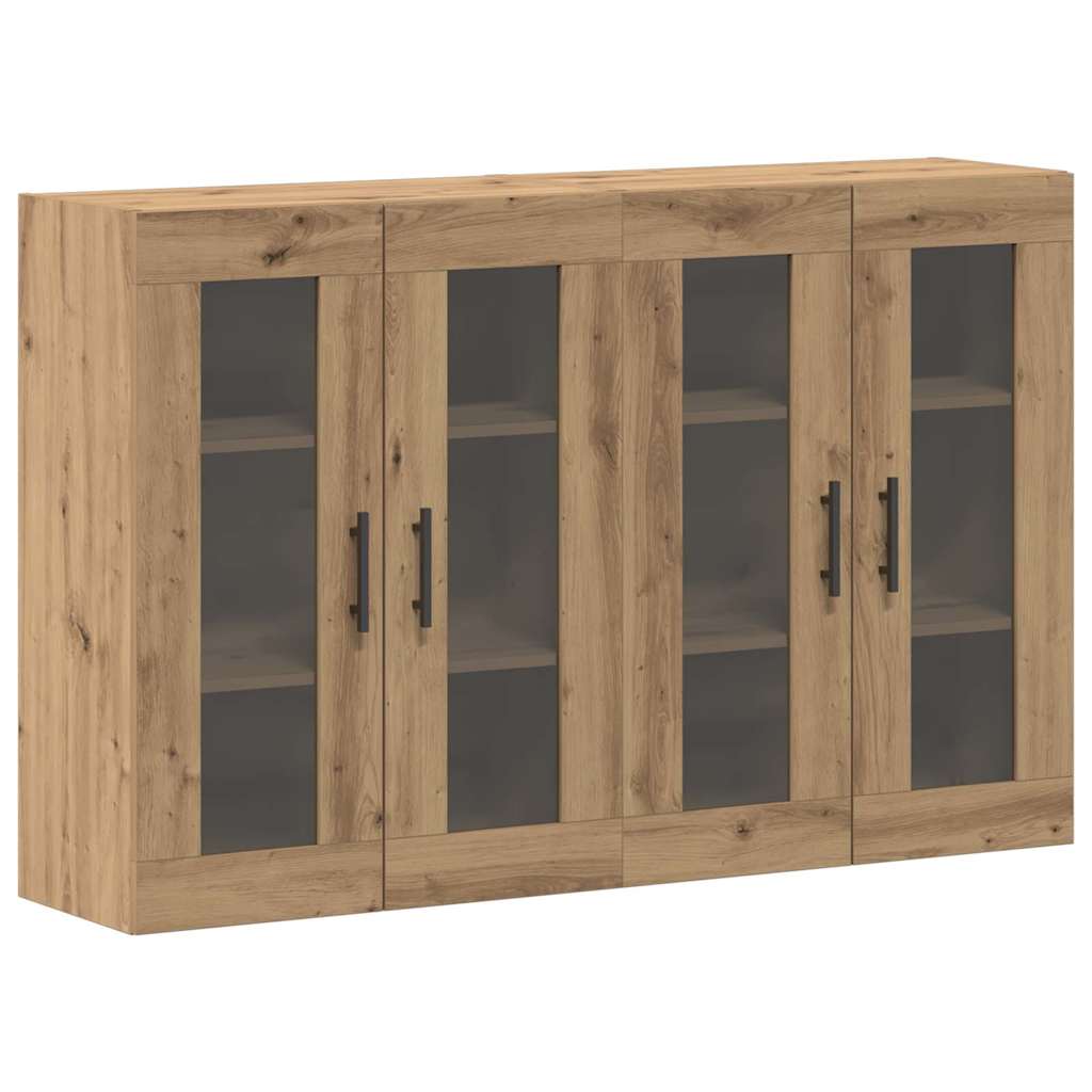 Fali Szekrények 2 db Artisan tölgy és Fekete 69,5 x 34 x 90 cm