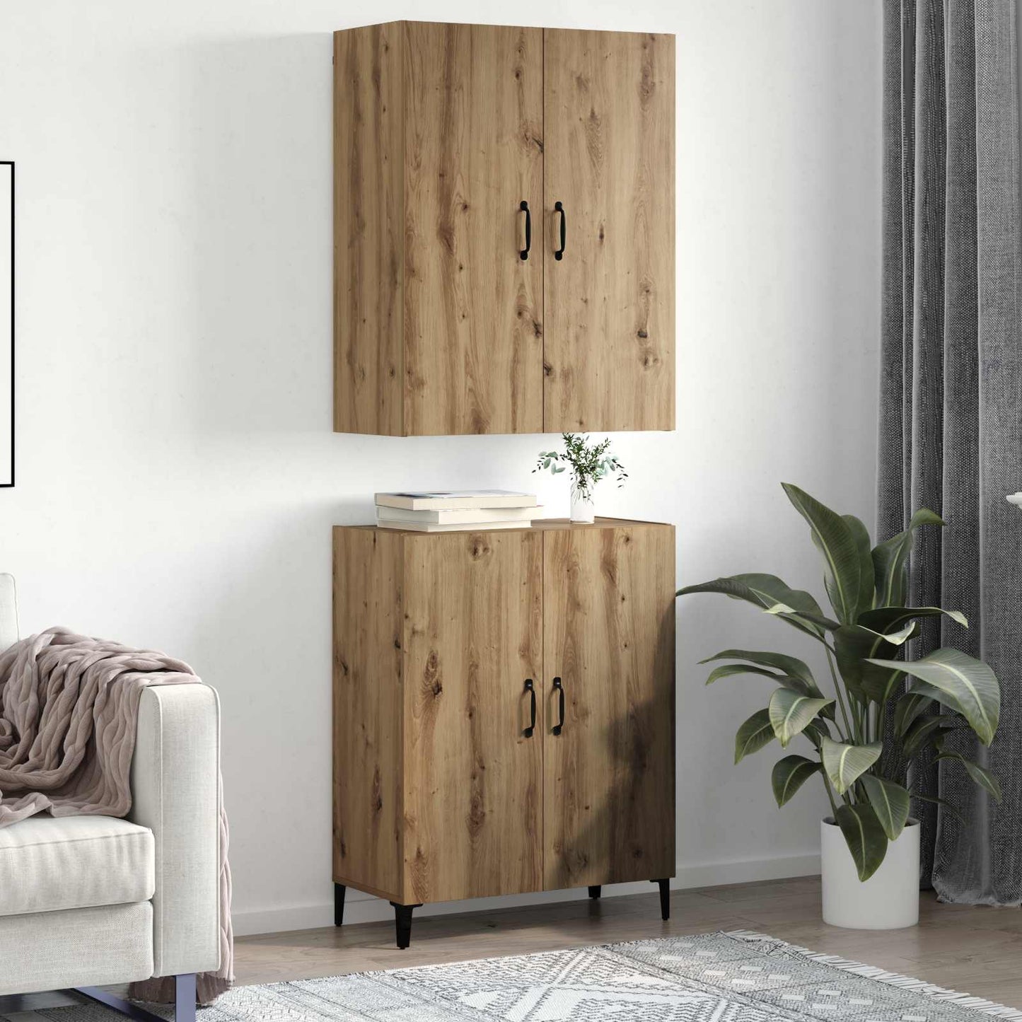 Magasfiú 2 db Artisan tölgy 69,5 x 34 x 180 cm Szerelt Fa