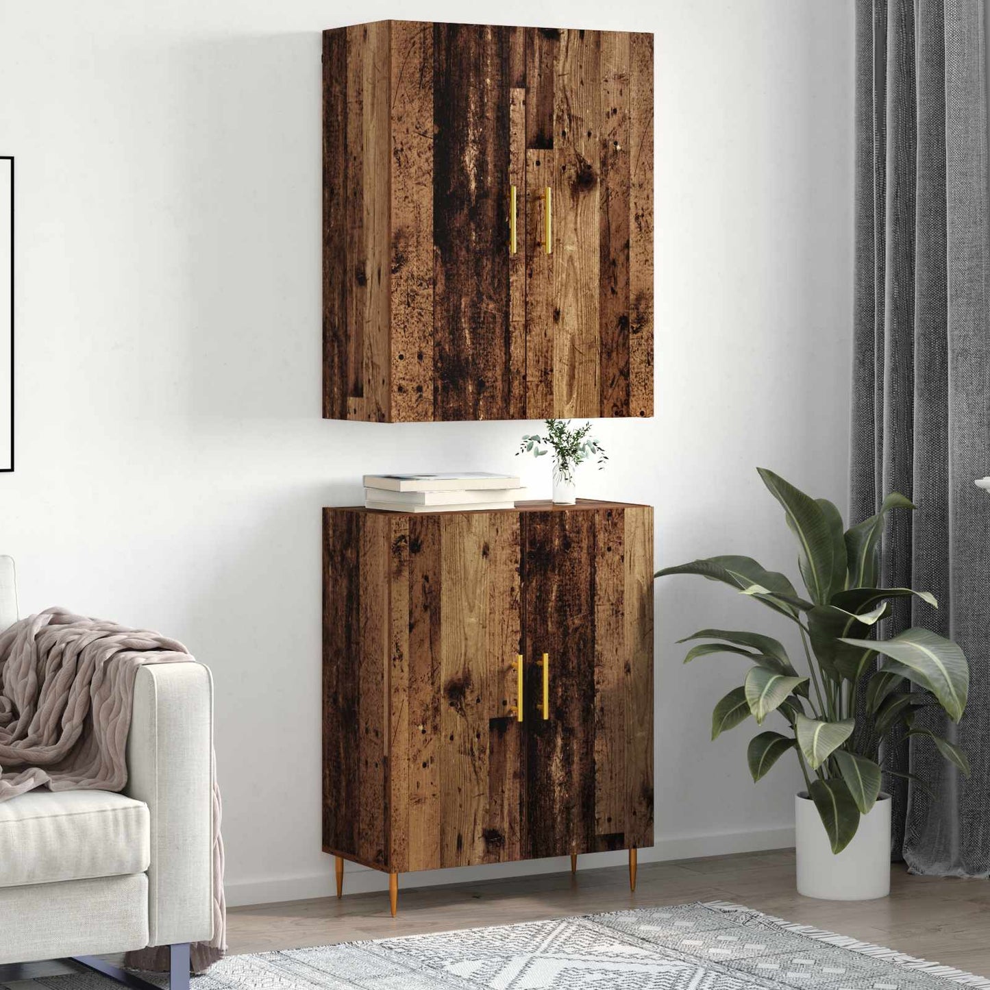 Magasfiú Régi fa 69,5 x 34 x 180 cm Szerelt Fa