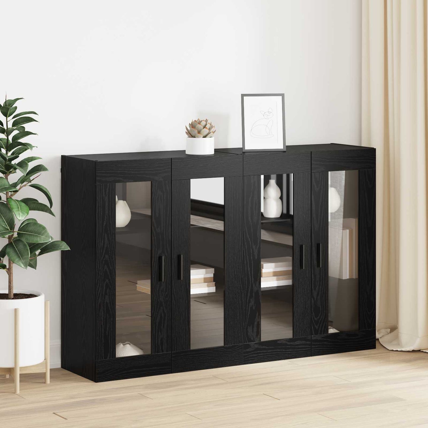 Fali Szekrények 2 db Musta tammi 69,5 x 34 x 90 cm Szerelt Fa