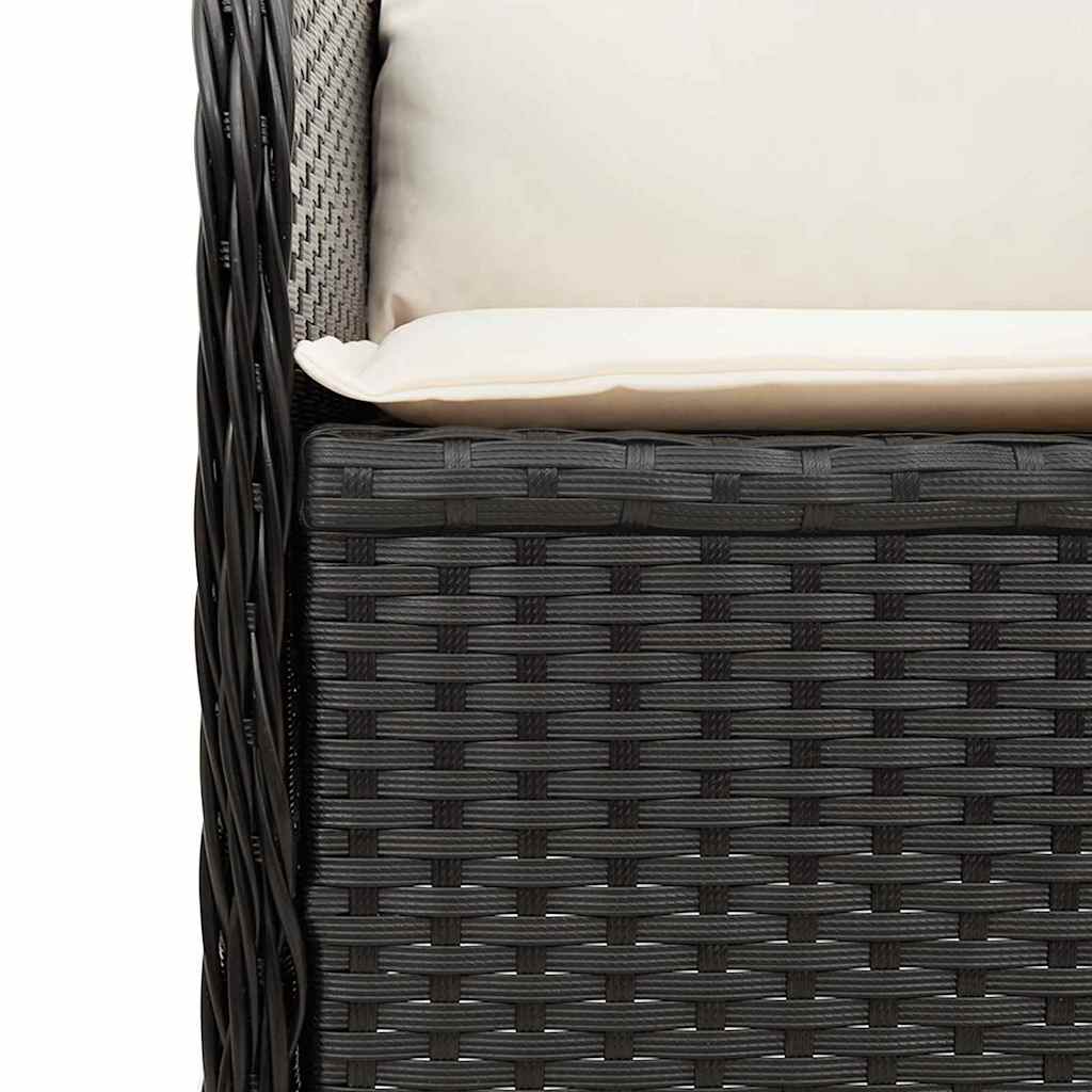 Kerti pad 2 pcs Fekete polirattan