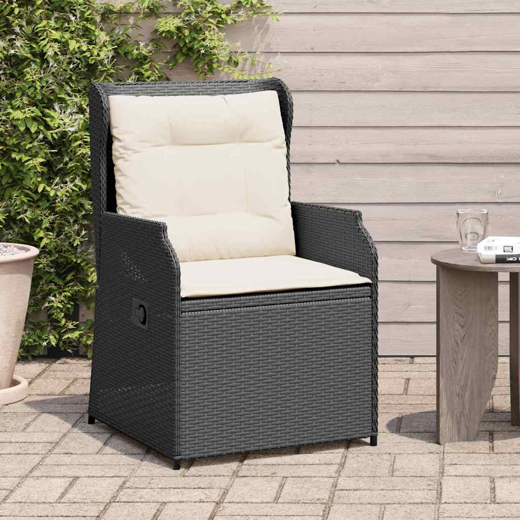Kerti pad 2 pcs Fekete polirattan