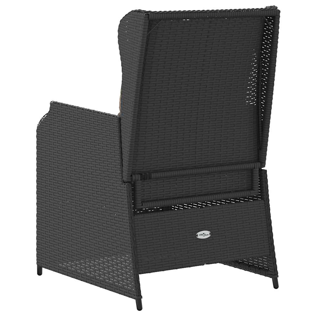 Kerti pad 2 pcs Fekete polirattan