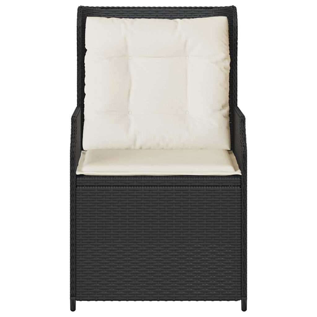 Kerti pad 2 pcs Fekete polirattan