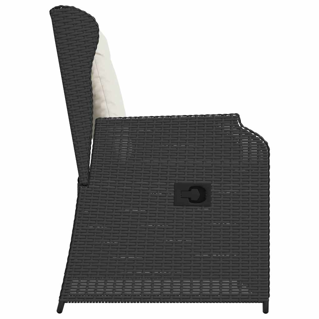 Kerti pad 2 pcs Fekete polirattan