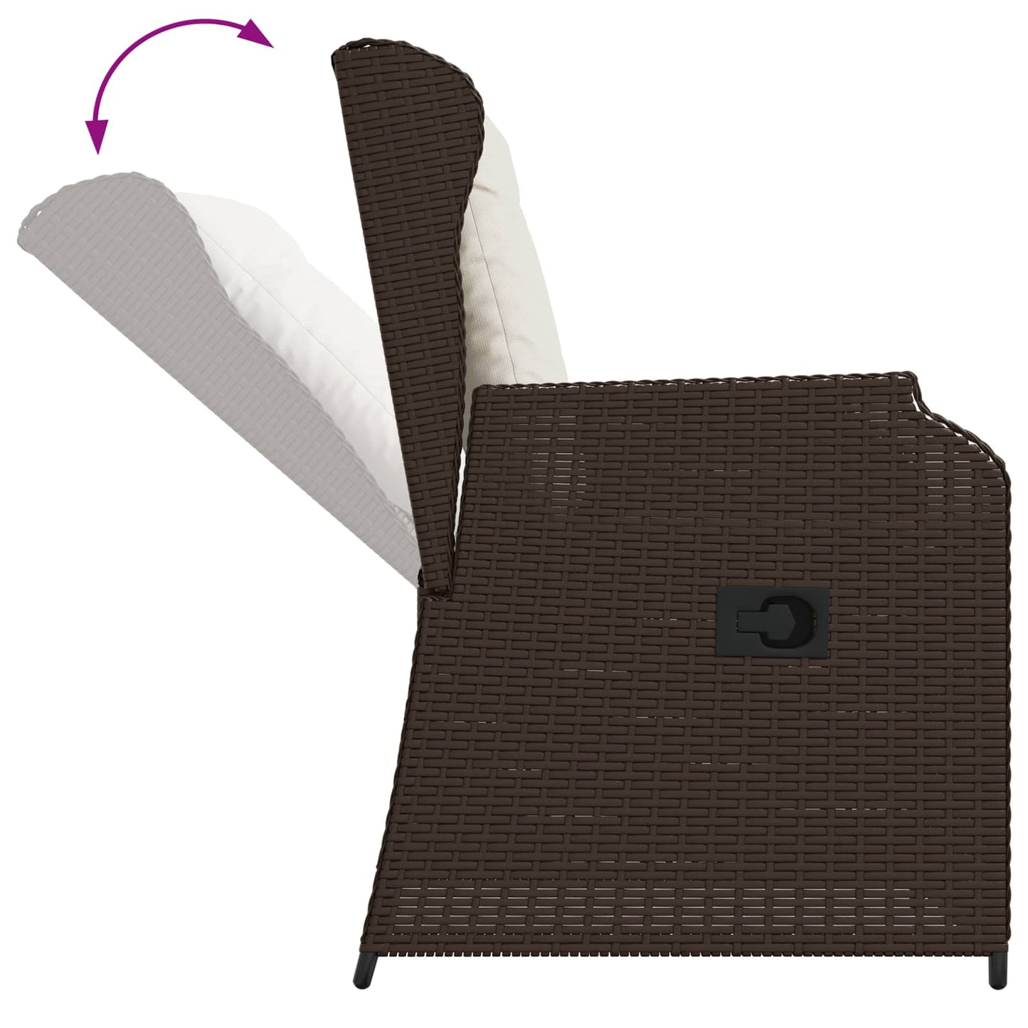 Kerti pad 2 pcs Barna polirattan