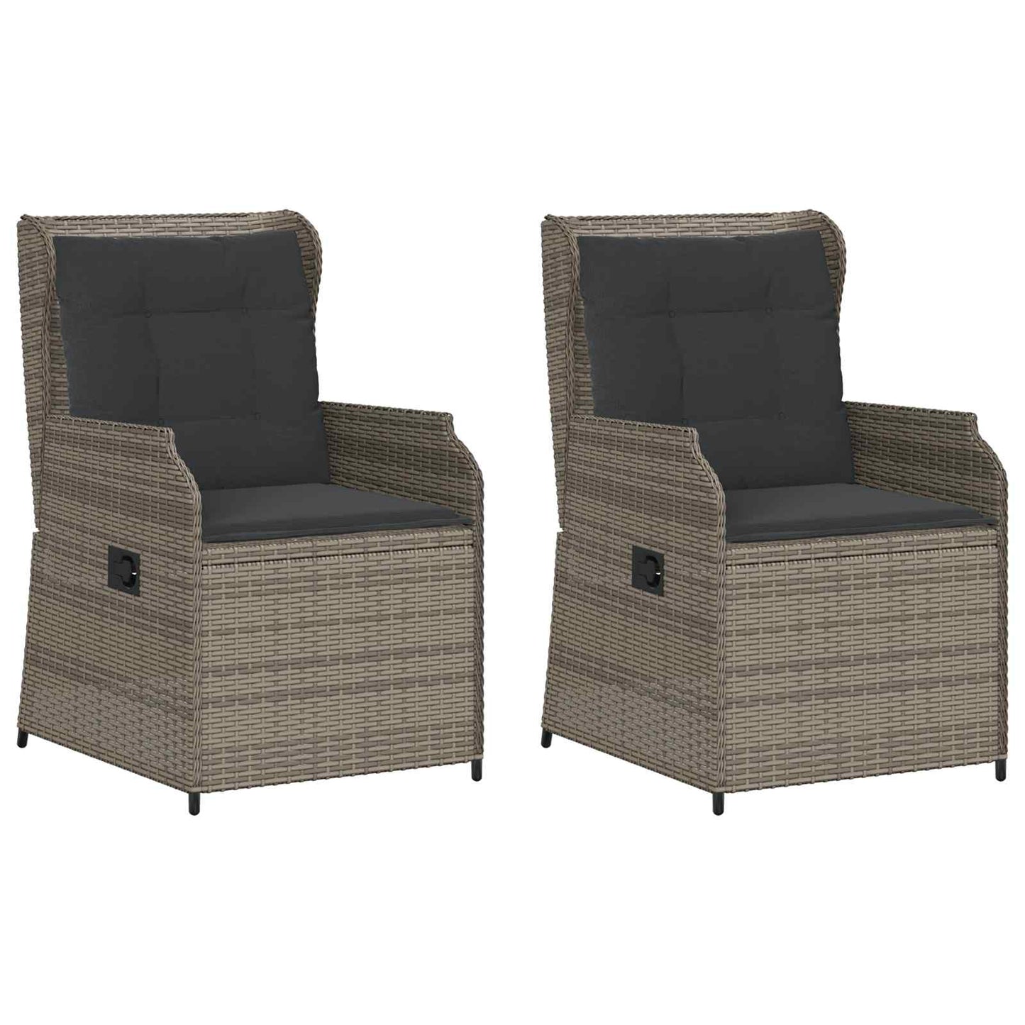 Kerti pad 2 pcs Szürke polirattan