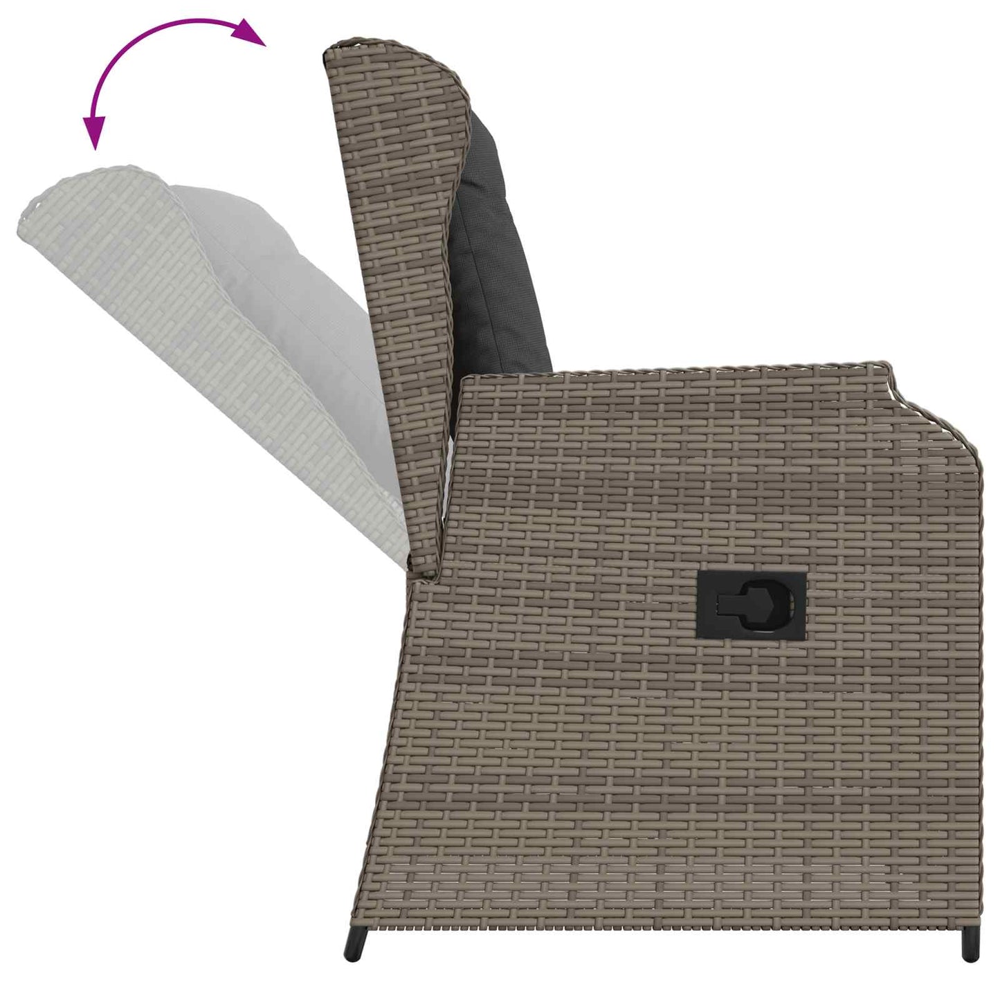 Kerti pad 2 pcs Szürke polirattan