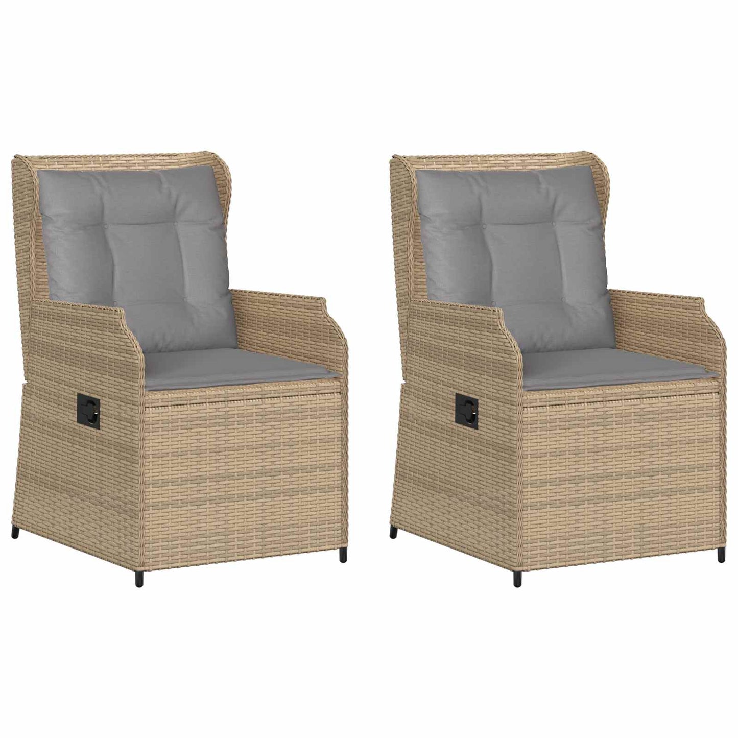 Kerti pad 2 pcs Bézs polirattan