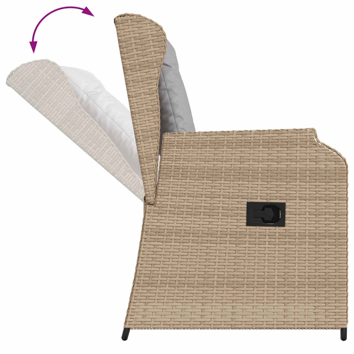 Kerti pad 2 pcs Bézs polirattan