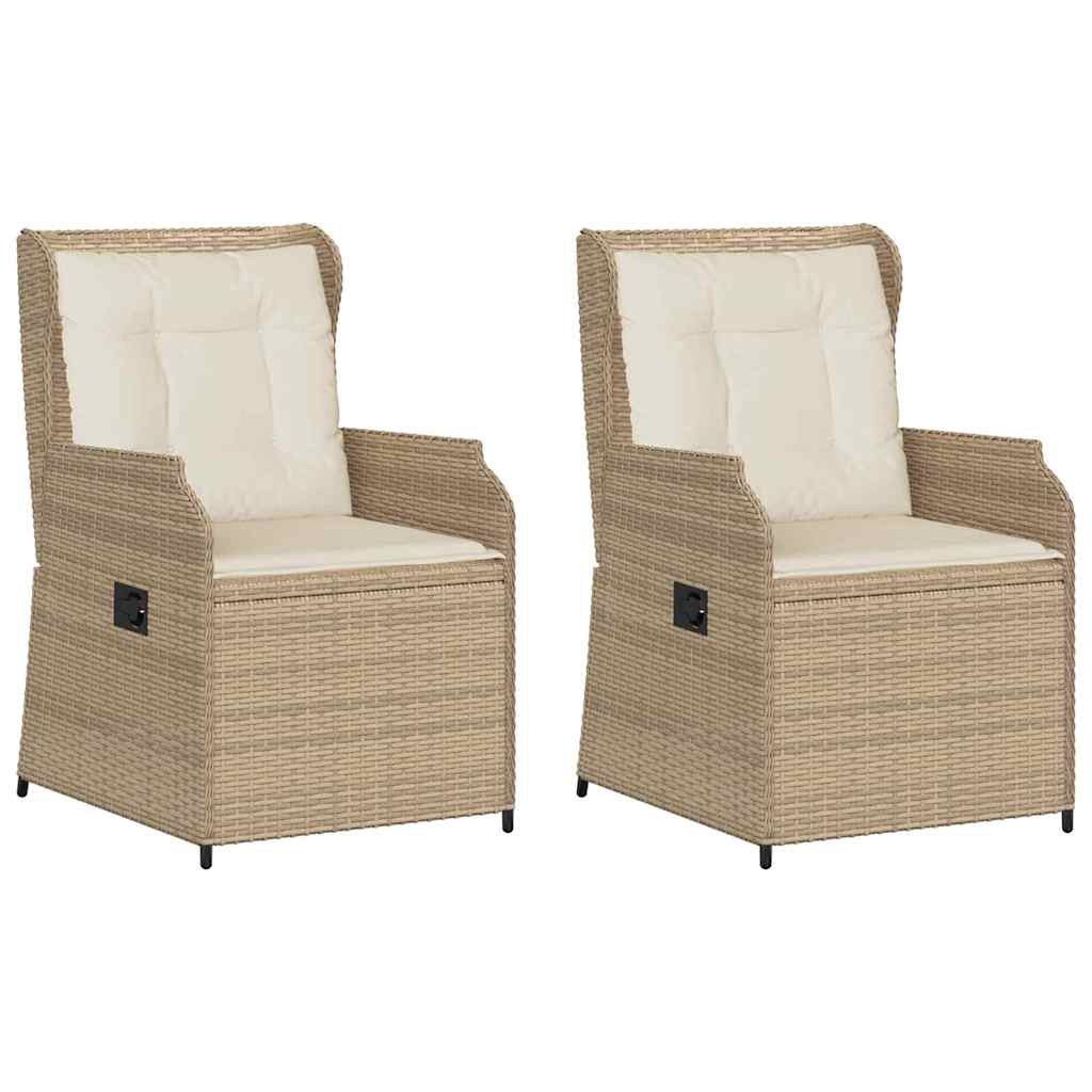 Kerti pad 2 pcs Bézs polirattan