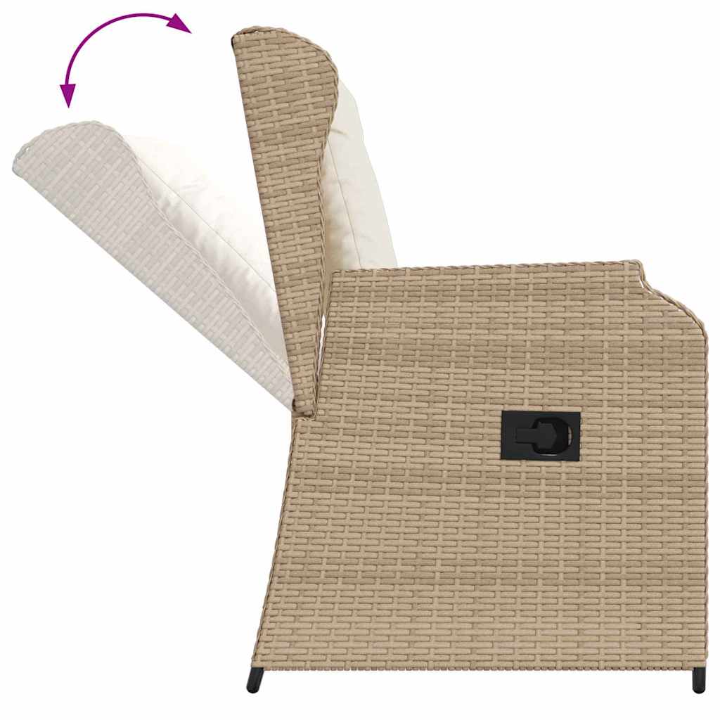Kerti pad 2 pcs Bézs polirattan