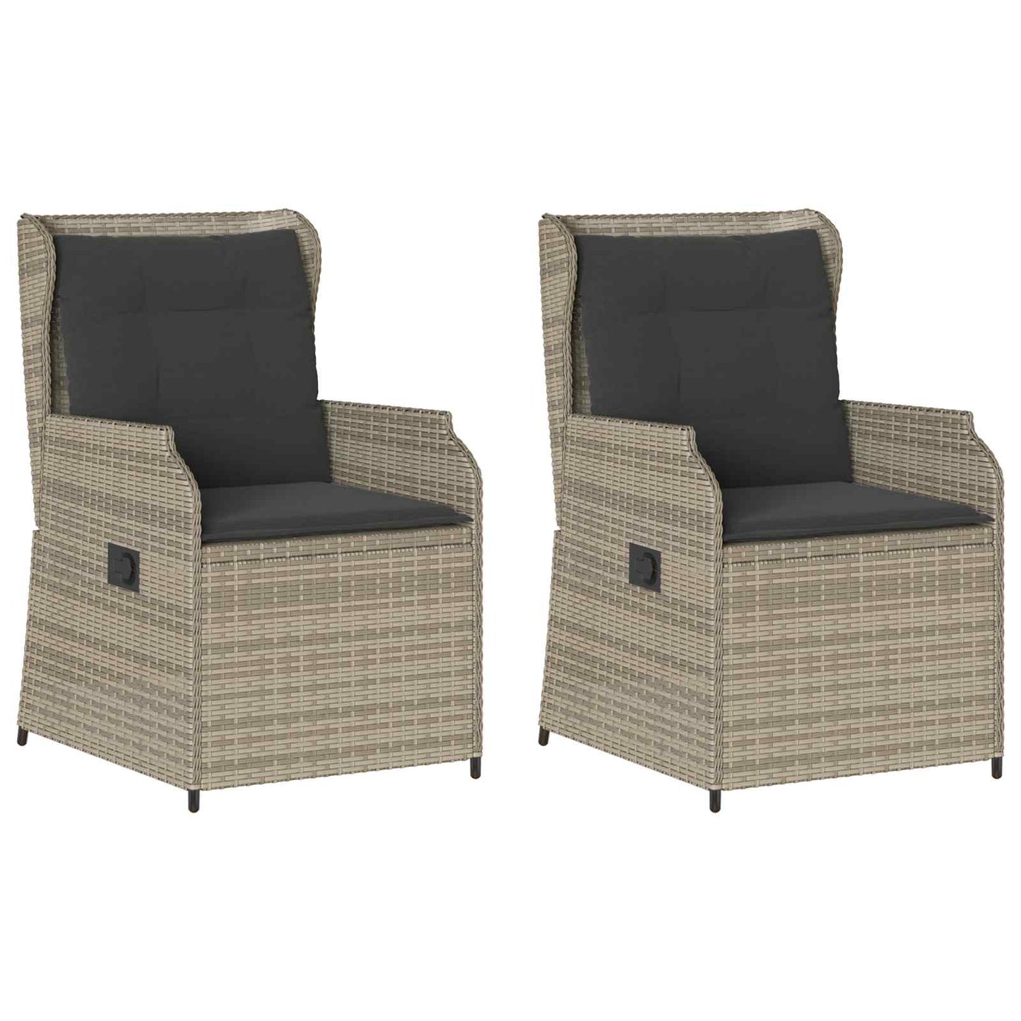 Kerti pad 2 pcs Világosszürke polirattan