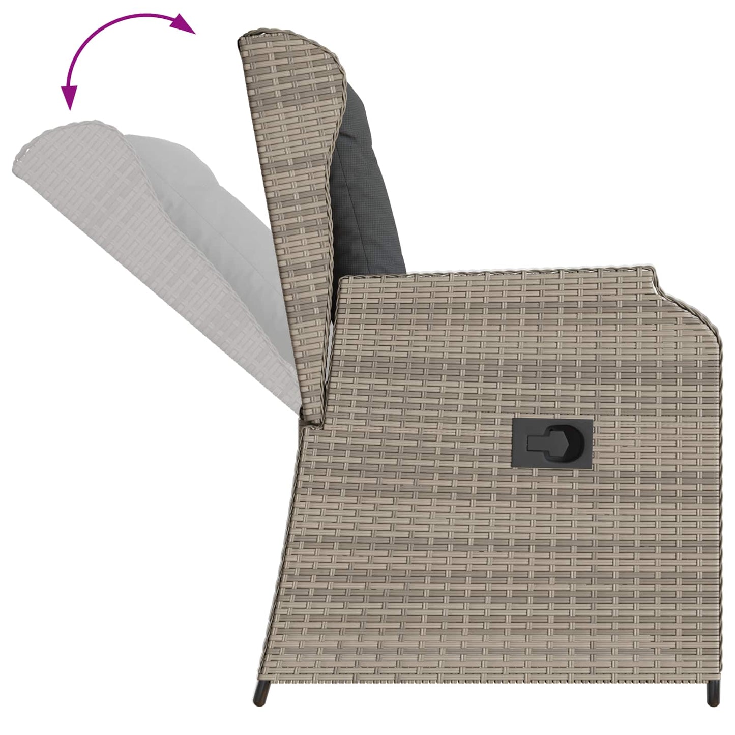 Kerti pad 2 pcs Világosszürke polirattan