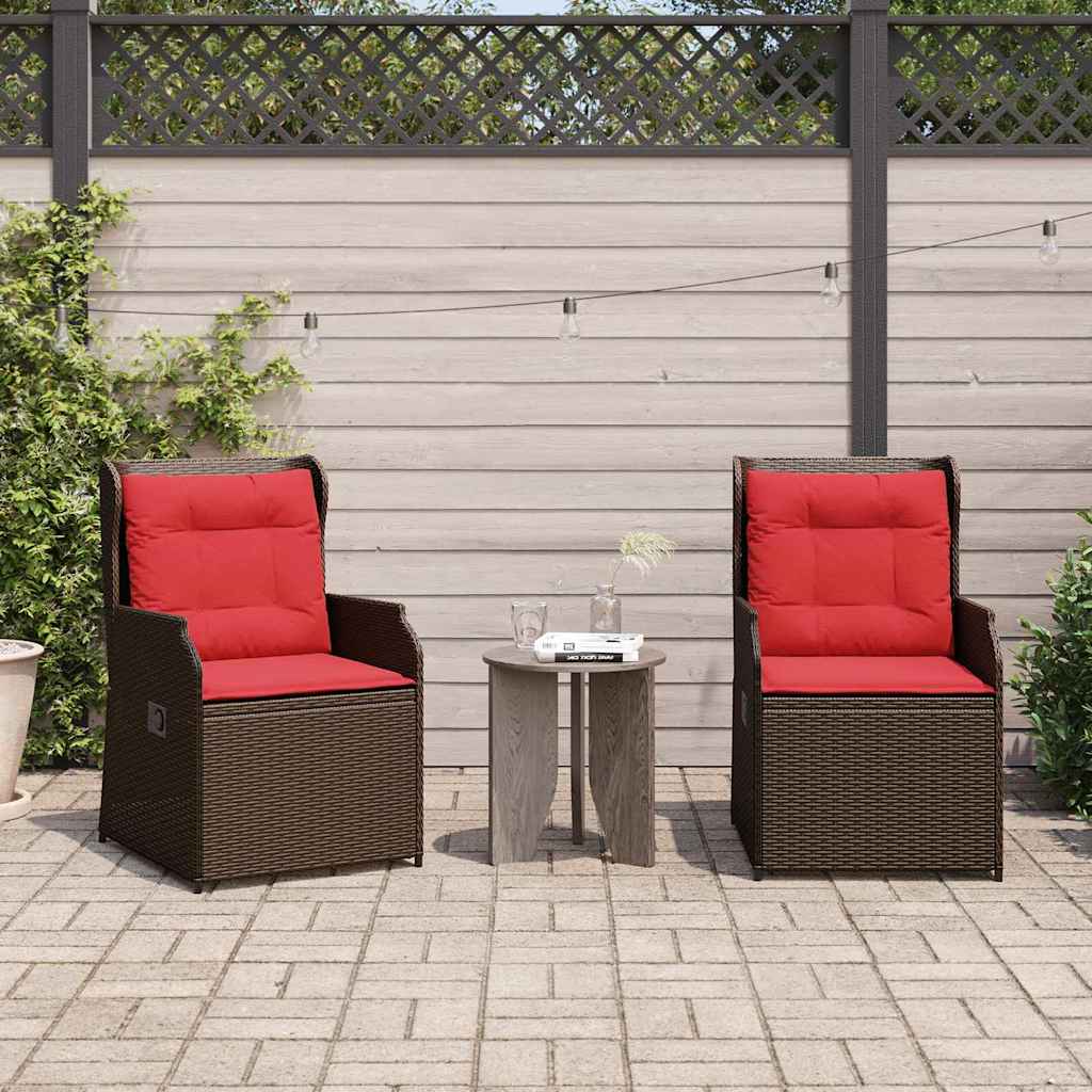 Kerti pad 2 pcs Barna polirattan