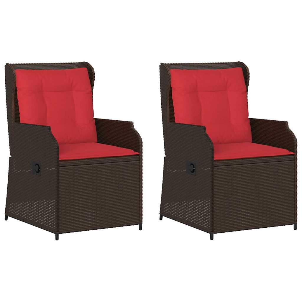 Kerti pad 2 pcs Barna polirattan