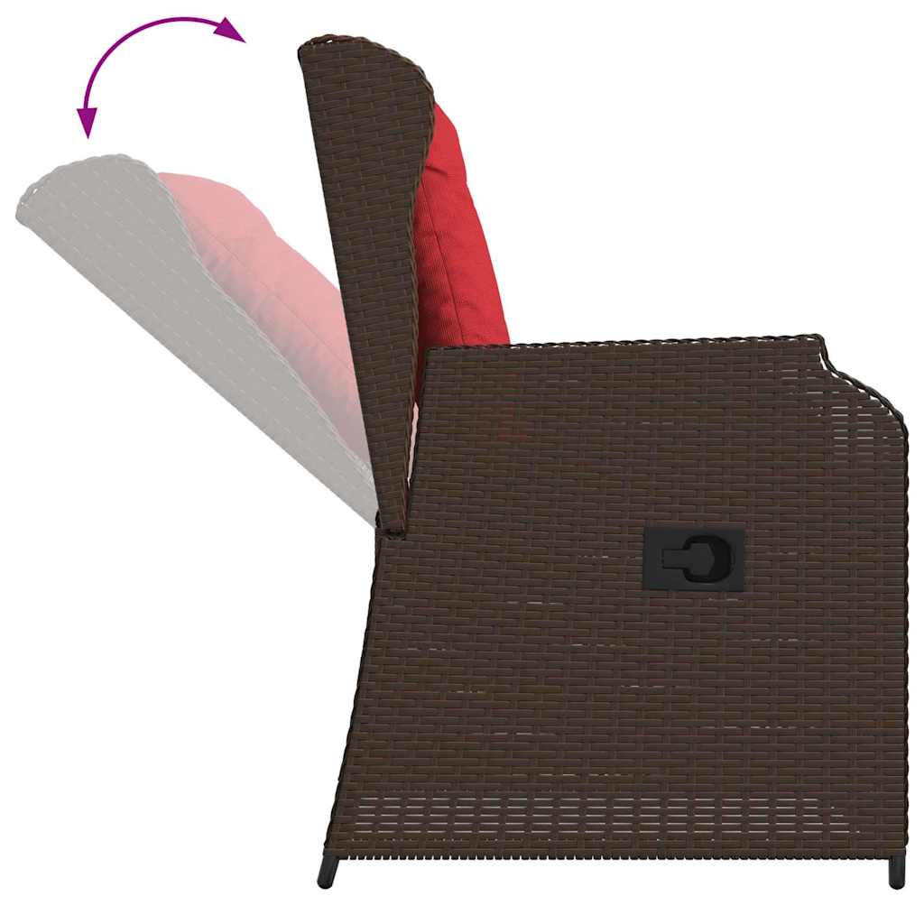 Kerti pad 2 pcs Barna polirattan