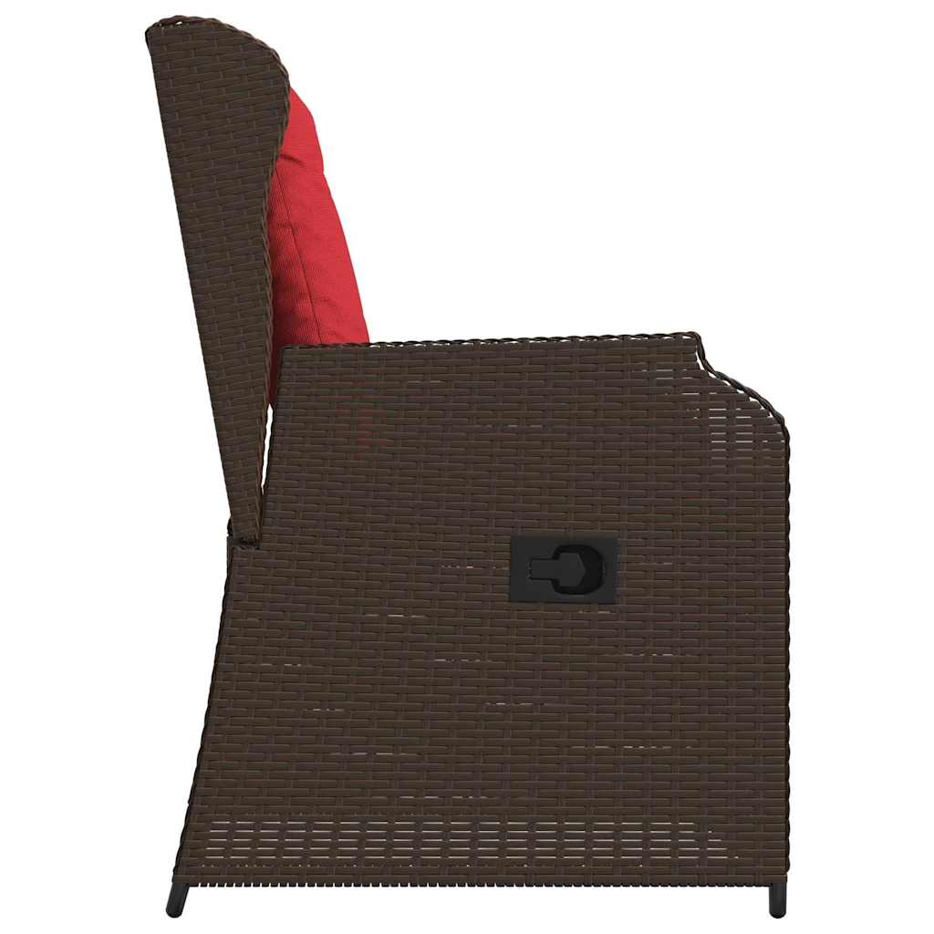 Kerti pad 2 pcs Barna polirattan