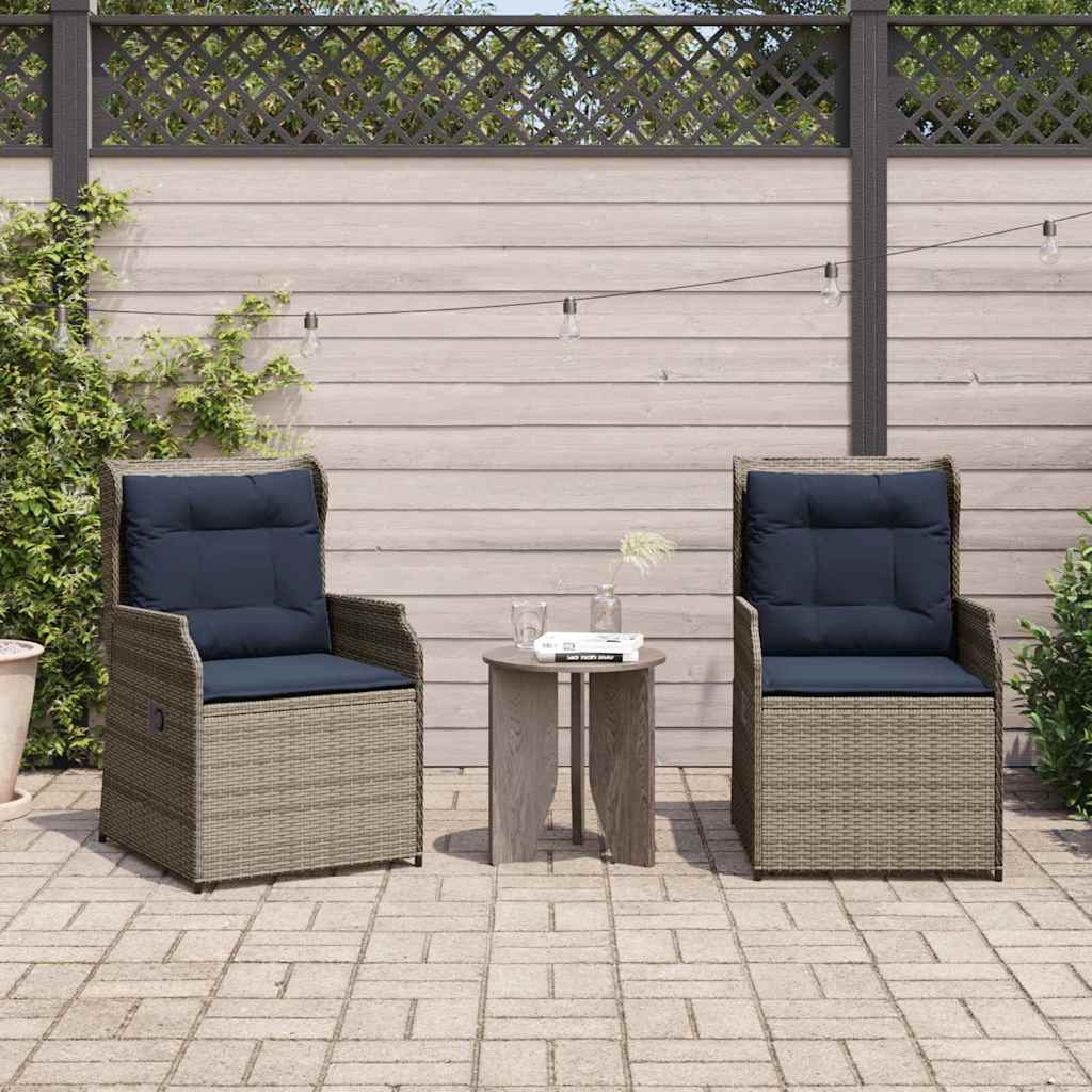 Kerti pad 2 pcs Szürke polirattan