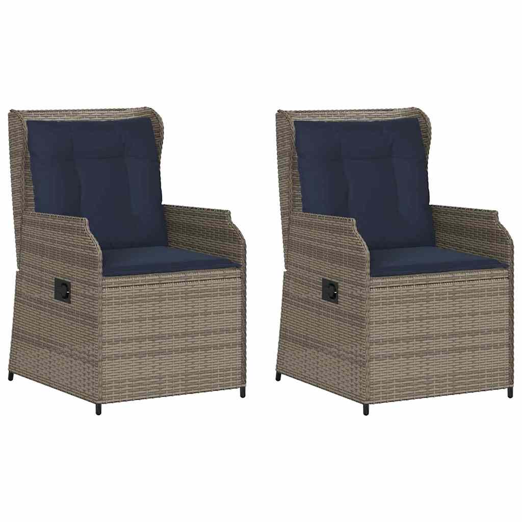 Kerti pad 2 pcs Szürke polirattan