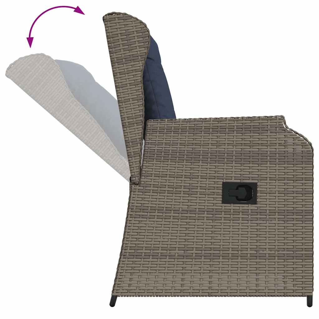 Kerti pad 2 pcs Szürke polirattan