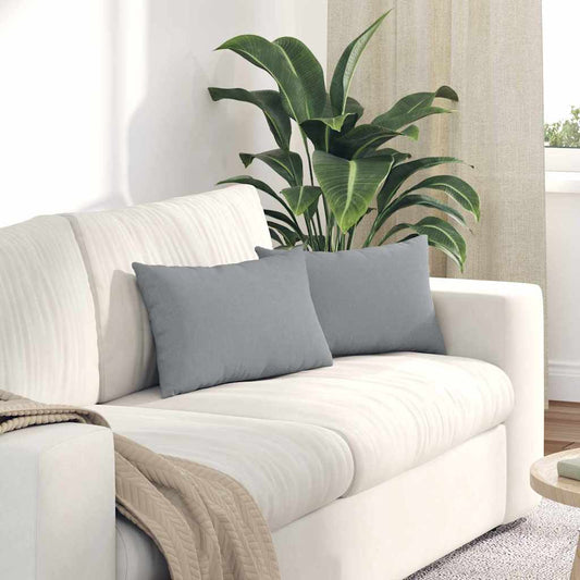 Kanapé párnák 2 pcs Világosszürke 50 x 30 cm szövet