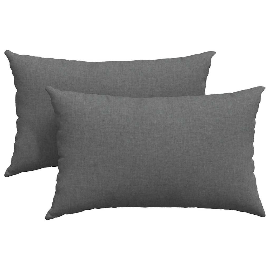 Kanapé párnák 2 pcs Sötétszürke 50 x 30 cm szövet