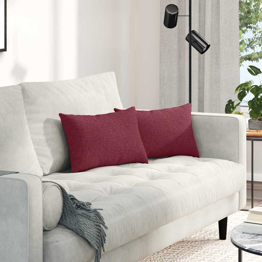 Kanapé párnák 2 pcs Bordó 50 x 30 cm szövet