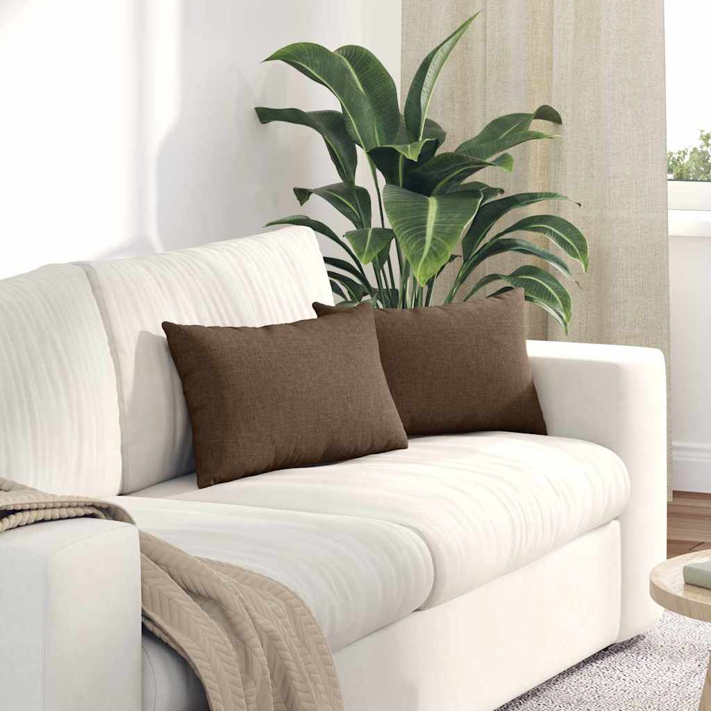 Kanapé párnák 2 pcs Barna 50 x 30 cm szövet