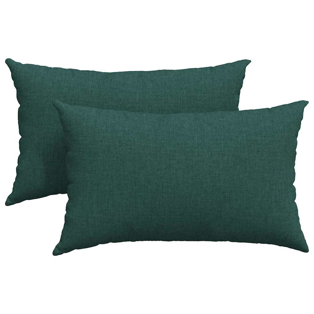 Kanapé párnák 2 pcs Sötétzöld 50 x 30 cm szövet