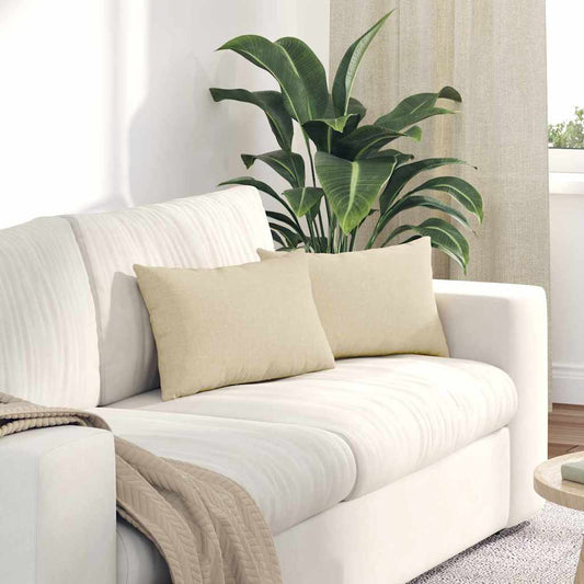 Kanapé párnák 2 pcs Krém 50 x 30 cm szövet