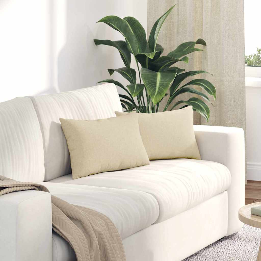 Kanapé párnák 2 pcs Krém 50 x 30 cm szövet