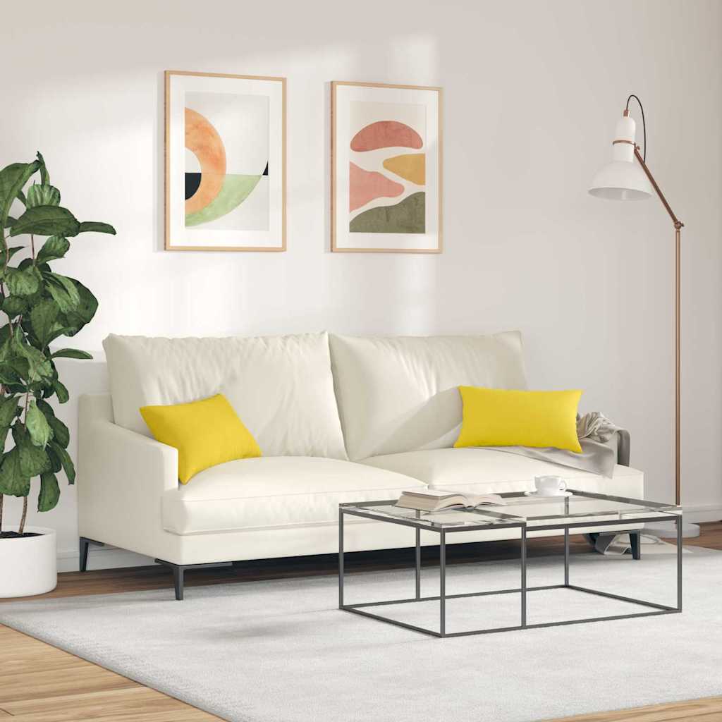 Kanapé párnák 2 pcs Világos sárga 50 x 30 cm szövet