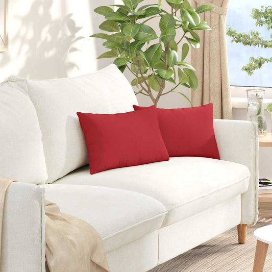 Kanapé párnák 2 pcs Piros 50 x 30 cm szövet
