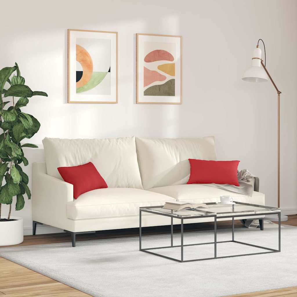 Kanapé párnák 2 pcs Piros 50 x 30 cm szövet