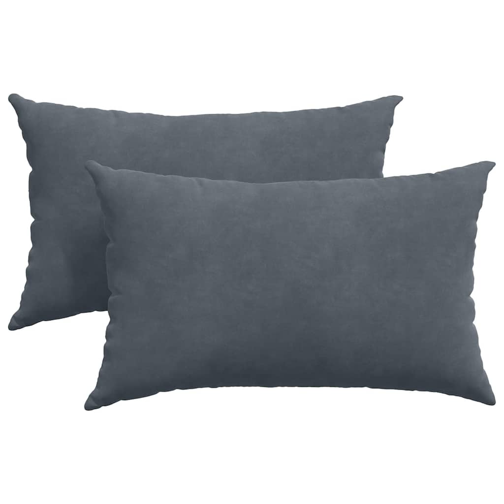 Kanapé párnák 2 pcs Sötétszürke 50 x 30 cm Bársonyos szövet