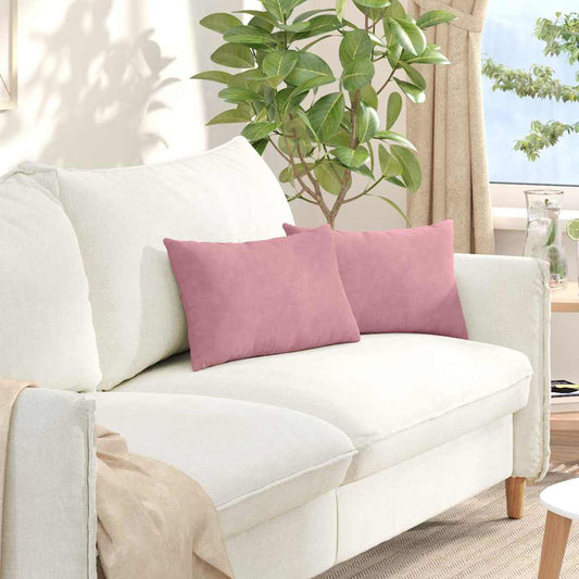 Kanapé párnák 2 pcs Rózsaszín 50 x 30 cm Bársonyos szövet